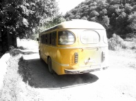 An old yellow bus